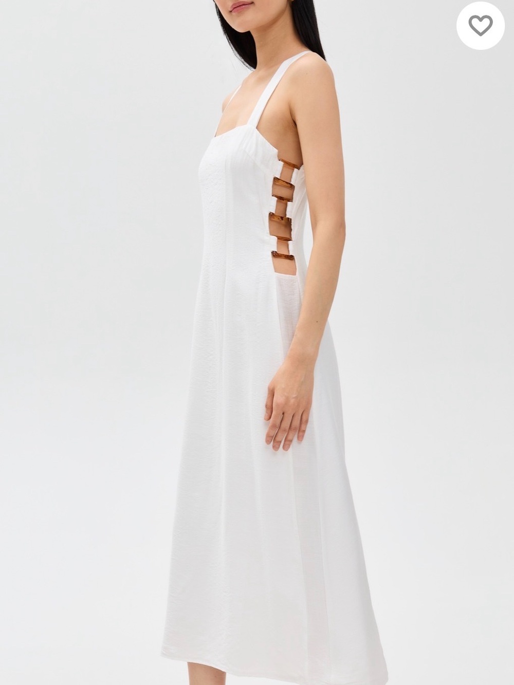 White Strappy Side-Detail Midi Dress - Picture 2 of 6